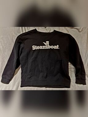 Vintage Steamboat Ski Resort Black Sweatshirt Large
